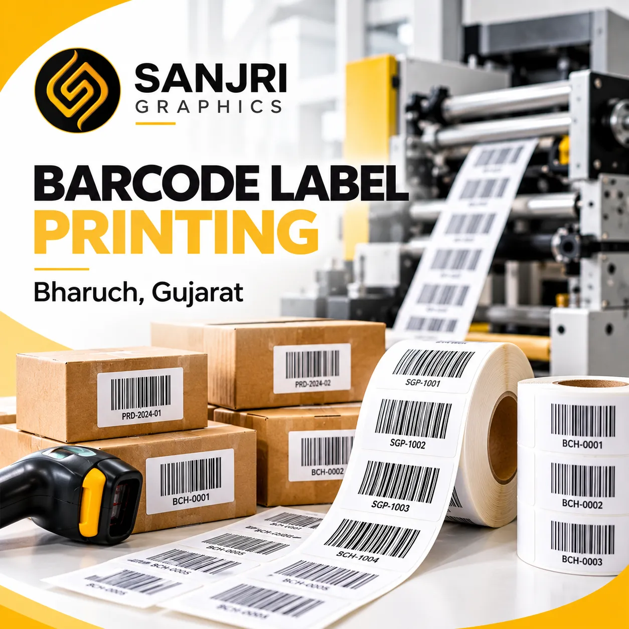 Barcode Label Sticker Printing Bharuch Gujarat