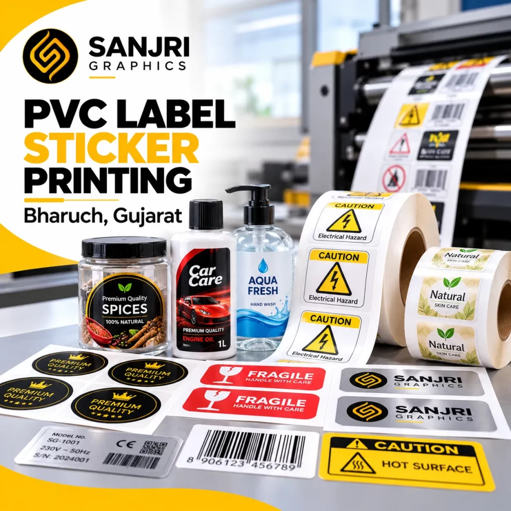 PVC Label Sticker Printing Bharuch Gujarat Sanjri Graphics