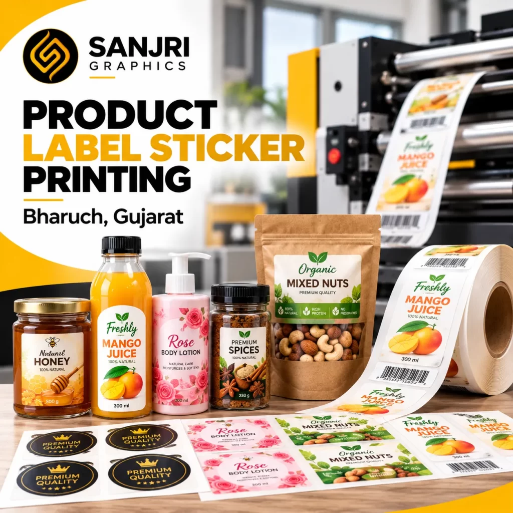 Product label sticker printing Bharuch Gujarat